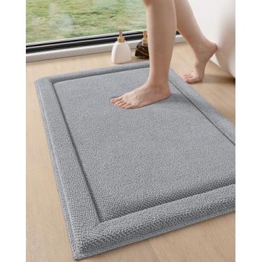 Imagem de DEXI Tapetes de banheiro de chenille luxuosos, antiderrapantes, laváveis, 91 x 61 cm, tapetes de banho de espuma viscoelástica extra macios para banheiro, tapete de banho de pelúcia ultra grosso para