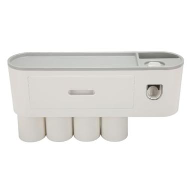 Imagem de Generic Organizador de Escova de Dentes, Fácil de Limpar, Versátil, Suporte de Armazenamento de Escova de Dentes, Suporte de Parede para Banheiro (4 xícaras)