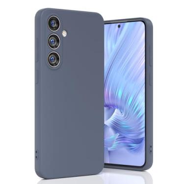 Imagem de Boaixiaen Compatível com Samsung Galaxy S24 FE, capa de telefone à prova de choque de silicone líquido fino macio TPU com proteção total à prova de choque para Galaxy S24 FE 5G 6,7 polegadas (cinza)