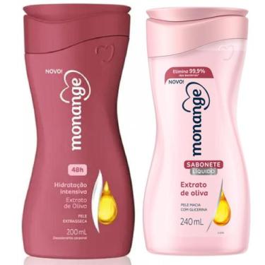Imagem de Kit Sabonete Líquido + Hidratante Corporal Monange Extrato de Oliva