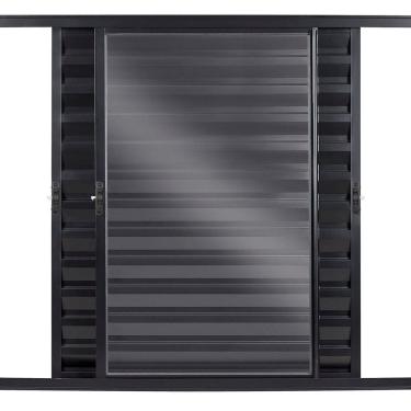 Imagem de Janela Veneziana 3 Folhas Móveis sem Grade Vidro Liso 100x150cm Ecosul Esquadrisul