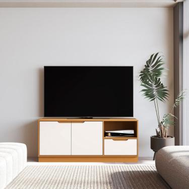 Imagem de Rack para Tv 55 Polegadas 100% Mdf Modular Marrom/Off White