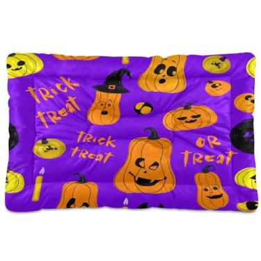 Imagem de SEHANY Cama de Halloween Pumpkins para cães e gatos com fundo antiderrapante, cama de canil, colchão macio para animais de estimação, lavável para cães pequenos, médios e grandes, gatos, 61 x 45 cm