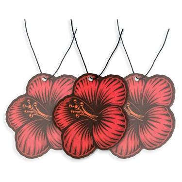 Imagem de Hibiscus Flower Aromatizador de ar para carro, pacote com 3, perfumado com óleos essenciais (pacote com 3)