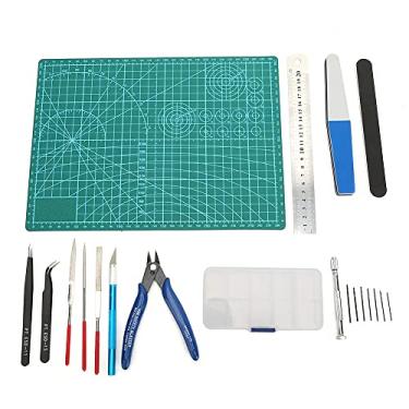Imagem de Kit de ferramentas de modelo Conjunto de artesanato para modelador profissional Ferramentas completas de construção DIY com tesoura Régua Faca Pinças Arquivos para amadores e