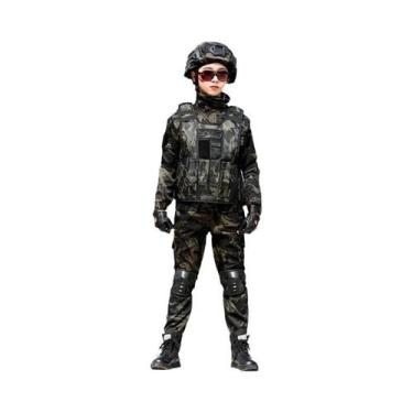 Imagem de Fantasia Tática Militar Infantil Camuflada Para Halloween, Traje De Ex