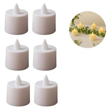 Imagem de Kit 6 Vela Led Com Bateria Inclusa Luz Branca Quente Amarela Branco Lisa