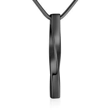 Imagem de SOITIS Colares de urna para cinzas, joias de cremação, colar torcido para cinzas, pingente de urna de aço inoxidável para mulheres e homens, joias para lembrança memorial de cinzas