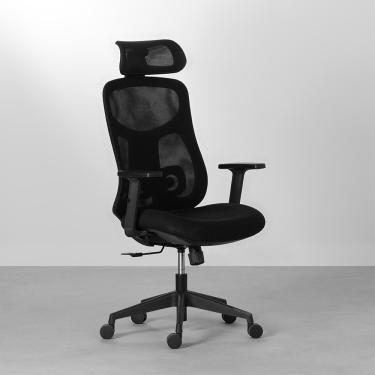 Imagem de Cadeira de Escritório Kira Alta - Preto Cadeira Office Alta Kira Preta Selo  NR-17