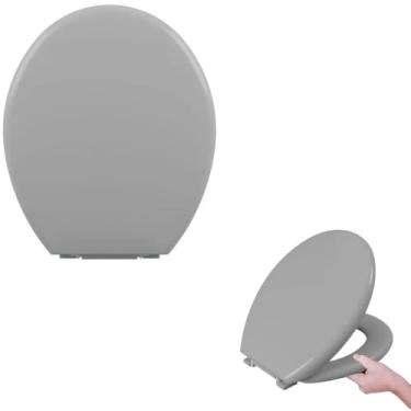 Imagem de Assento Vaso Sanitário Tampa Oval Almofadado | Astra - Cinza Claro