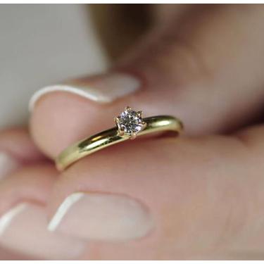 Imagem de Anel solitário feminino OURO 18k maciço 100% Puro - PITTY, 17