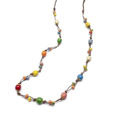 Imagem de Peraca Cris Colares longos boho para mulheres, pingente de coração colorido com contas, hippie, em camadas, boêmio, acessórios, joias, presentes, Large, Zinco, Sem Pedra Preciosa