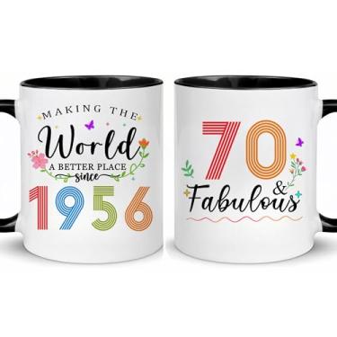 Imagem de Choinn 1956 Presentes de aniversário de 70 anos para mulheres e homens, presente de aniversário de 70 anos, caneca de café para mãe, pai, avó, vovô, ideias de presentes de aniversário de 70 anos, Dia