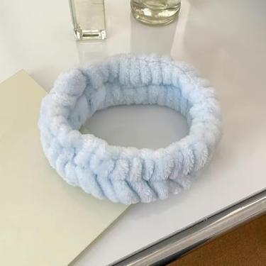 Imagem de Bandanas de toalha para o rosto, faixas de cabelo macias e elásticas, tecido felpudo para lavagem, spa, cuidados com a pele, maquiagem, chuveiro, ioga, esportes