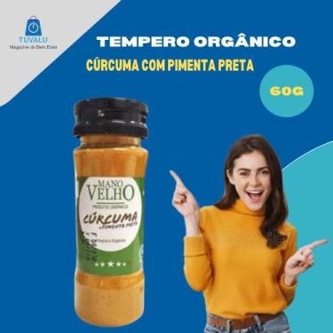 Imagem de Cúrcuma Com Pimenta Preta Orgãnica 60g Mano Velho
