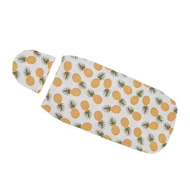 Imagem de aqxreight Conjunto de Chapéu para bebê, Elástico Macio, Anti-susto, Cobertor para bebê, Envoltório para Recém-nascido, Conjunto de Chapéu para de 0 a 3 Meses, Gado, Salto Frio, Função um Método, o