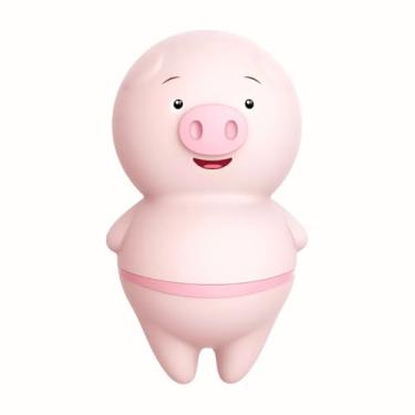 Imagem de Massageador Portátil Profissional Porquinho Estimulador Clitóris Sução e Vibração Silicone Erótico Feminino Compacto Recarregável
