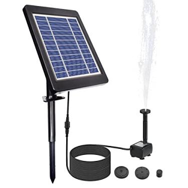 Imagem de Bomba de Fontana a Energia Solar com Painel Ajustável 3 Bicos Kit d Água DIY para Banhador Pássaros Aquário Pequena Lago