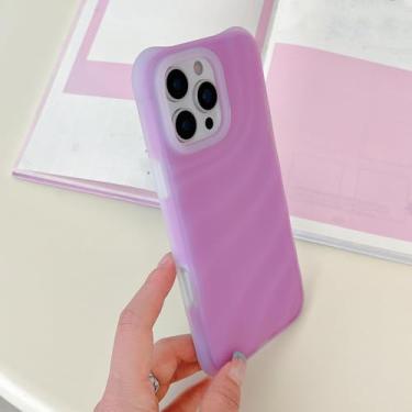 Imagem de HTVJFX Capa de silicone líquido gelatinoso de luxo para iPhone 15, cor de ondulação d'água, macia e à prova de choque (para iPhone 15/roxa)