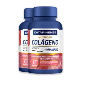 Imagem de Kit 2 Colágeno Verisol e Vit. C Catarinense 60 Cápsulas