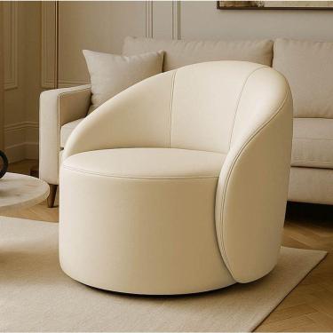 Imagem de Poltrona Decorativa Orgânica Lua Sintético Bege D03 - D'rossi