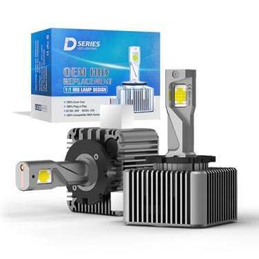 Imagem de Lâmpada LED D1s 6500K Luz Branca Intensa - LED D1s Canbus Sem Erro - Substituição de Lâmpada de Farol Alto e Baixo Feixe Plug and Play (Pacote com 2 Unidades)