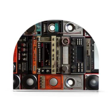 Imagem de Suporte de guardanapo de convidado de leitor de música retrô para banheiro, suporte de guardanapo de acrílico para cozinha, suporte de guardanapo vertical para decoração de mesa de sala de jantar de