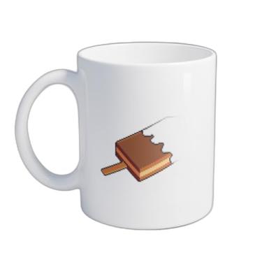 Imagem de Caneca Xícara de Café Porcelana 300ml Com Desenho Pixel Art Gelado de Sorvete