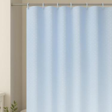 Imagem de Cortina de Banheiro Com Ganchos, Elegante e PráTica, Que Confere Um Toque de ElegâNcia e Requinte Ao Seu Banheiro.(Azul)
