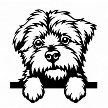 Imagem de Arte Decorativa Pet 3D para Parede, Dog Friendly, Cão, Quadro Cachorro, Shih Tzu, Labrador Retriever, Poodle, Pit Bull e Vira-Lata e Muito Mais, Preto, 23x23cm, Plástico Ecológico, Fita 3M, Confira Modelos (Maltês)