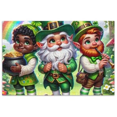 Imagem de Quebra-cabeças adultos fofos para o dia de São Patrício, 1000 peças, quebra-cabeças coloridos engraçados, brinquedos de arte para a família