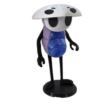 Imagem de Quirrel/Hollow Knight/Estatueta Explorador do Reino Esquecido - Viajante com Máscara Chapéu e Carapaça Azul - Decoração Geek 3D
