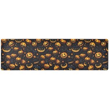 Imagem de Trivet de panela quente com cara de abóbora laranja, corredor de mesa de chá, tripé decorativo