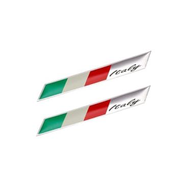 Imagem de Ysmzzmsy Ysmzzmsy Conjunto de adesivos de bandeira do país, design de sol nascente branco e vermelho, 0,6 x 3,86 polegadas, etiquetas de painel de corpo e cauda (Itália 1)