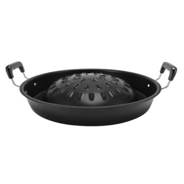 Imagem de Grelha tailandesa para churrasco, panela quente 2 em 1, antiaderente, aquecimento uniforme, grelha de alumínio, carvão para ambientes internos e externos, cozinhar, reuniões de (35cm/13,78 pol. Preto)