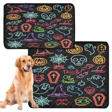 Imagem de CEBUGI Almofadas de xixi laváveis para cães, pacote com 2, almofadas impermeáveis para filhotes de cachorro, antiderrapantes, à prova de vazamento, para cama de cercadinho, cama colorida