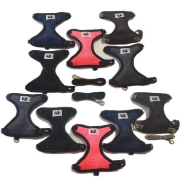 Imagem de Coleira peitoral + guia    rosa  m - WEEK PET