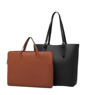 Imagem de Bolsa Para Laptop — Um Kit PráTico Para Proteger Seu Laptop(Pasta Caramelo + Sacola Preta)