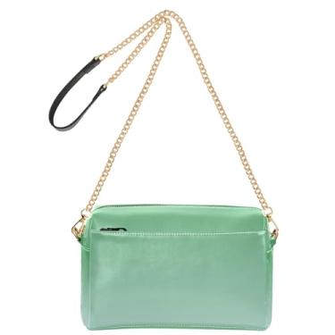 Imagem de Joitme Bolsa tiracolo feminina trevo verde pálido azul dégradé bolsa de celular alça de couro PU bolsa de ombro