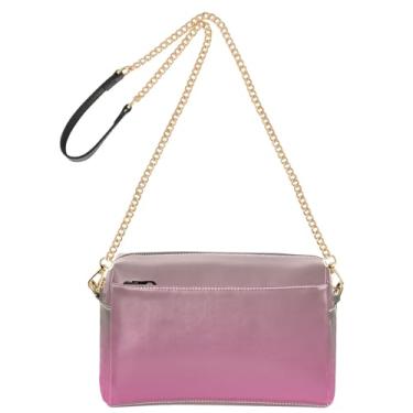 Imagem de Joitme Bolsa de ombro feminina verde camuflagem rosa choque gradiente bolsa transversal para celular bolsa de ombro de couro PU alça de corrente