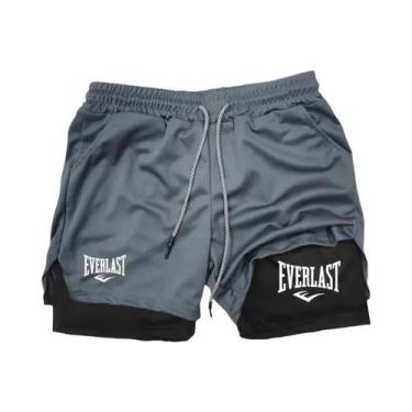 Imagem de Shorts Masculinos 2 Em 1 Para Corrida, Roupa Esportiva De Dupla Camada