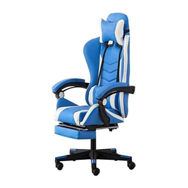 Imagem de Cadeira de escritório Cadeira e-Sports Cadeira ergonômica giratória de corrida cadeira de jogos com encosto alto cadeira de escritório cadeira de computador (cor: azul)