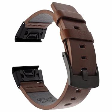 Imagem de ANZOAT Pulseiras de couro pulseiras de liberação rápida para Garmin Fenix 6 6X Pro 5X 5 Plus 3HR Fenix 7X 7 Forerunner 935 945 Instinct 2 Belt (Cor: K, Tamanho: Para Descent G1 Solar)