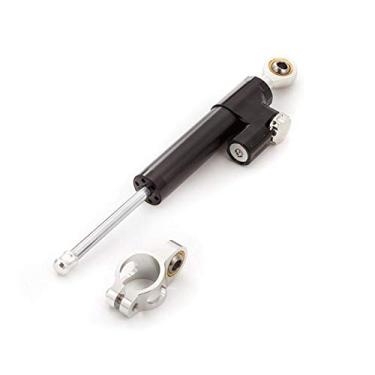 Imagem de SRDRK Controle de segurança estabilizador de direção de alumínio CNC para MT09 MT07 YZF R1 R6 FZ1 XJR1300 MT-07 Kit de montagem (preto com prata)