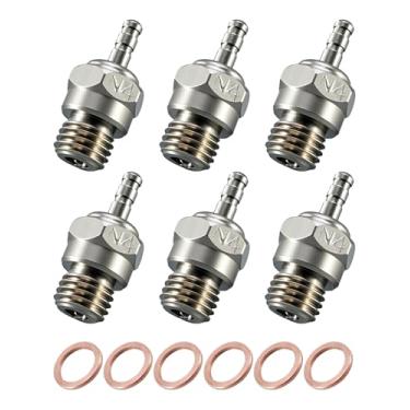 Imagem de 6-Pack 70117 Hot Glow Plug No.4, N4 Spark Nitro Engine Parts Fit for OS 8 Traxxas HPI HSP Kyosho 1/8 1/10 RC Car Truck Buggy, RC Glow Plug