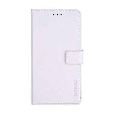 Imagem de Capa para Samsung Galaxy Xcover 4,PU Couro magnético Flip telefone case compatível com Samsung Galaxy Xcover 4 Capa,Design de carteira com furo para cartão -White