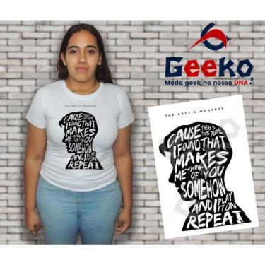 Imagem de Baby Look Arctic Monkeys - Indie - Alternativo - Rock - Geeko, Branco,