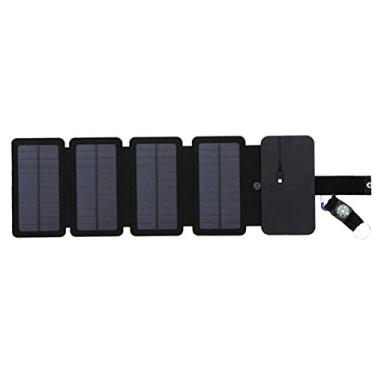 Imagem de Carregador de Energia Solar Celular Bateria Portátil Painel Plegável Removível Economia Prático com Gancho Bússola