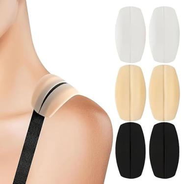 Imagem de 6 almofadas antiderrapantes de silicone para sutiã – invisíveis, confortáveis e antiderrapantes, ombreiras para sutiãs sólidos (não material)