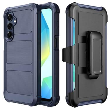 Imagem de REZIME Capa para Samsung Galaxy A16 5G, capa protetora resistente, à prova de choque, capa de telefone com clipe de cinto/suporte para Samsung Galaxy A16 5G (azul, A16)